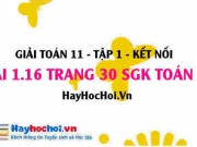 Bài 1.16 SGK Toán 11 tập 1 Kết nối tri thức